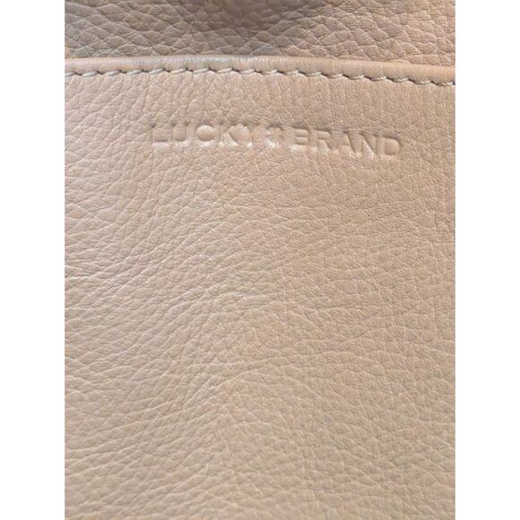 Lucky Brand Large Leather Satchel Tote VACHETTA Brown 0313DM0124 Chic Hobo - Picture 3 of 13